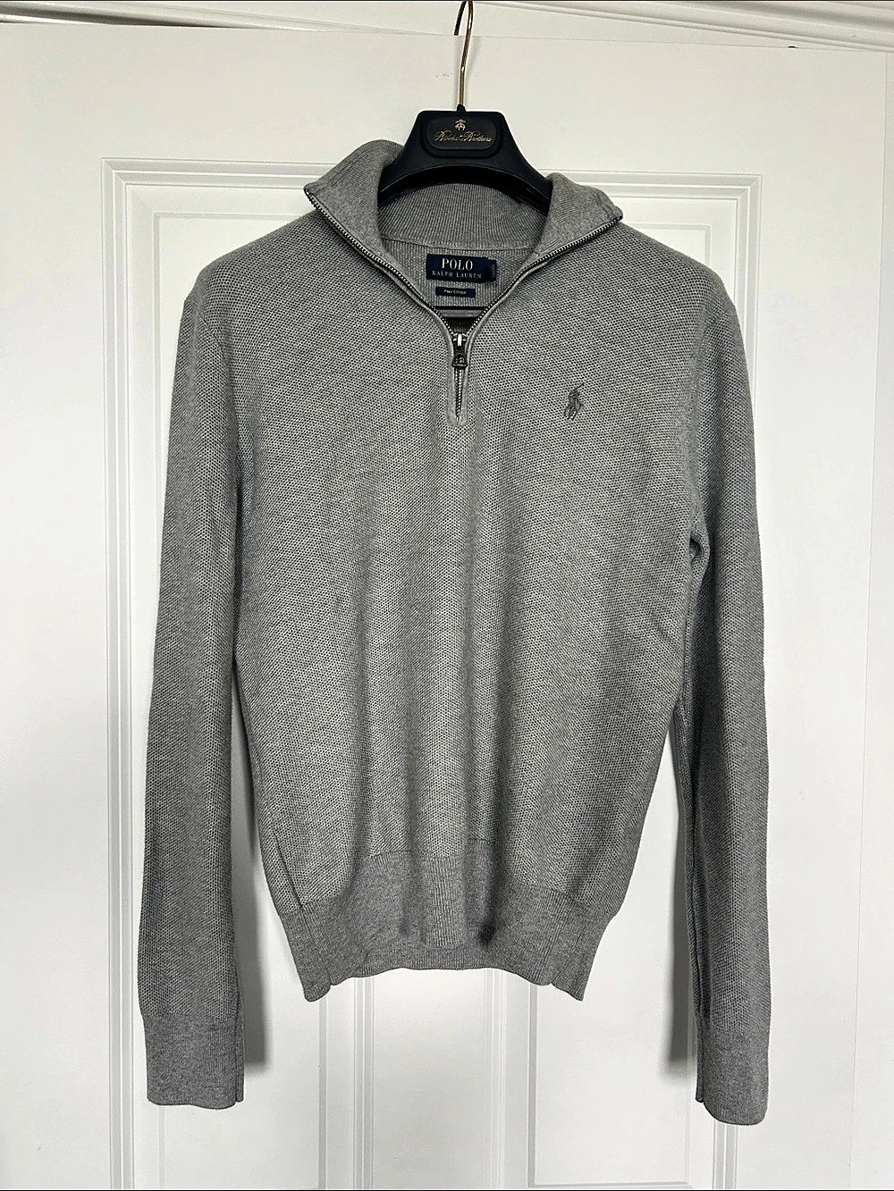 Polo Ralph Lauren Pima Cotton Half-Zip Sweater Half-Zip Gray Sweater XS